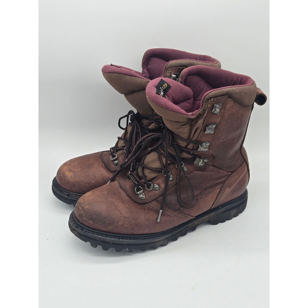 Cabelas Mens Brown Leather Thinsulate Insulated Hunting Boots 81-1928 10.5D
